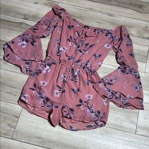 Rue21 Pink Floral Tie-Front Top